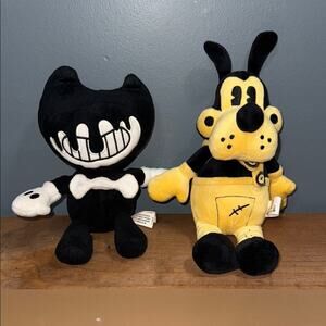 BENDY AND THE INK MACHINE Boris the Wolf & horror Bendy plush set of 2